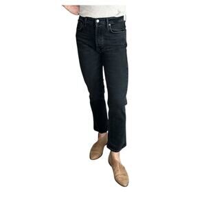 AGOLDE Riley Crop Washed Black Charcoal‎ Gray Cropped Denim Jeans Size 27